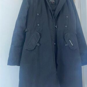 Canada Goose Black Trench Coat Winter-Weight